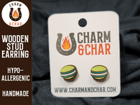 Thumbnail for Macaron Wood Stud Earrings - Dessert Fashion Earring - Stud Earring - Charm and Char