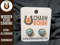 Thumbnail for Macaron Wood Stud Earrings - Dessert Fashion Earring - Stud Earring - Charm and Char
