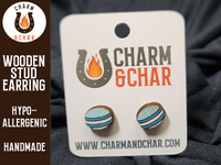 Thumbnail for Macaron Wood Stud Earrings - Dessert Fashion Earring - Stud Earring - Charm and Char