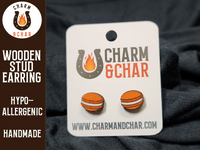 Thumbnail for Macaron Wood Stud Earrings - Dessert Fashion Earring - Stud Earring - Charm and Char