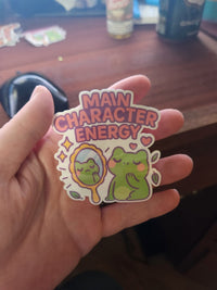 Thumbnail for Main Character Energy Frog Sticker - Sticker - Charm and Char