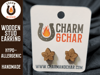 Thumbnail for Maple Leaf Wood Stud Earrings - Autumn Fashion Earring - Stud Earring - Charm and Char