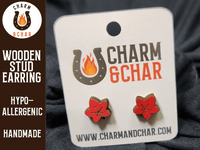 Thumbnail for Maple Leaf Wood Stud Earrings - Autumn Fashion Earring - Stud Earring - Charm and Char