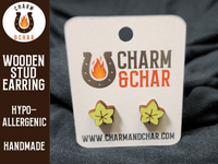 Thumbnail for Maple Leaf Wood Stud Earrings - Autumn Fashion Earring - Stud Earring - Charm and Char
