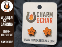 Thumbnail for Maple Leaf Wood Stud Earrings - Autumn Fashion Earring - Stud Earring - Charm and Char