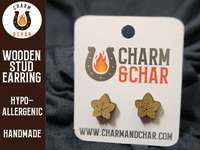 Thumbnail for Maple Leaf Wood Stud Earrings - Autumn Fashion Earring - Stud Earring - Charm and Char