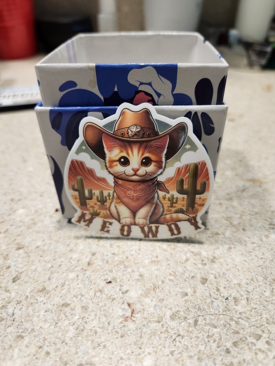 Meowdy Cowboy Cat Western Sticker - Sticker - Charm and Char