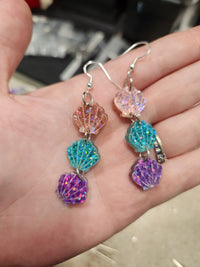 Thumbnail for Mermaid Dreams Seashell Dangle Earrings – Glittery Ocean - Inspired Jewelry - Dangle Earring - Charm and Char