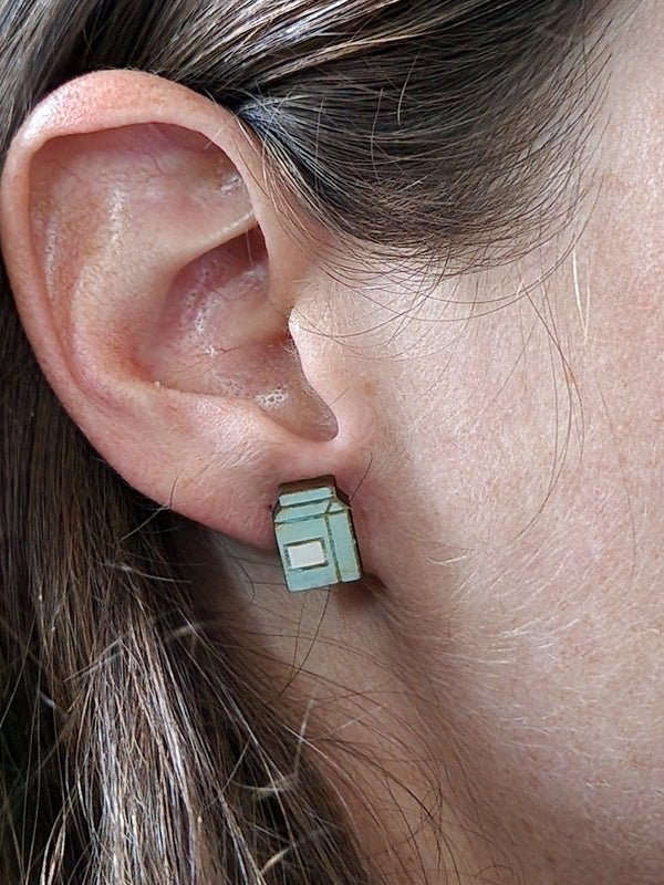 Milk Wood Stud Earrings - Food Fashion Earring - Stud Earring - Charm and Char