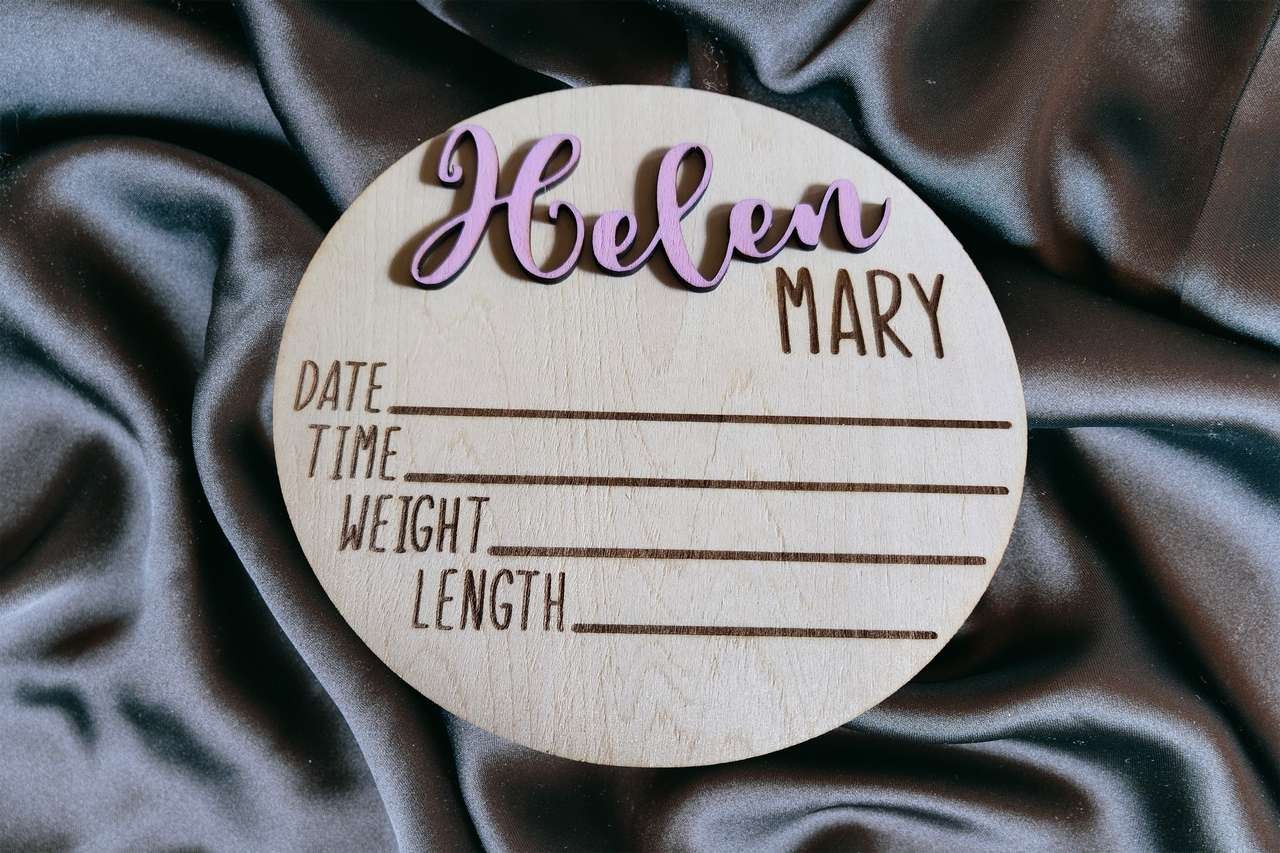 Personalized Baby Announcement Sign - Birth Stats Sign for Hospital