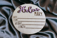 Thumbnail for Personalized Baby Announcement Sign - Birth Stats Sign for Hospital