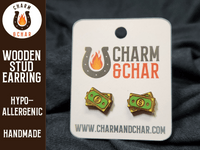 Thumbnail for Money Wood Stud Earrings - Entrepreneur Fashion Earring - Stud Earring - Charm and Char