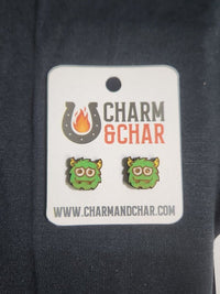 Thumbnail for Monster Wood Stud Earrings - Animal Fashion Earring - Stud Earring - Charm and Char
