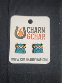 Thumbnail for Monster Wood Stud Earrings - Animal Fashion Earring - Stud Earring - Charm and Char
