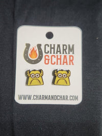 Thumbnail for Monster Wood Stud Earrings - Animal Fashion Earring - Stud Earring - Charm and Char