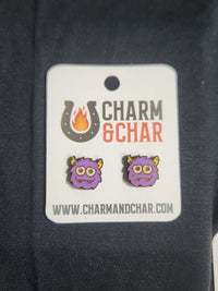 Thumbnail for Monster Wood Stud Earrings - Animal Fashion Earring - Stud Earring - Charm and Char