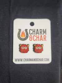 Thumbnail for Monster Wood Stud Earrings - Animal Fashion Earring - Stud Earring - Charm and Char