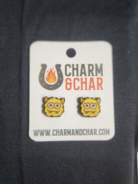 Thumbnail for Monster Wood Stud Earrings - Animal Fashion Earring - Stud Earring - Charm and Char