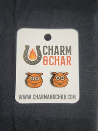 Thumbnail for Monster Wood Stud Earrings - Animal Fashion Earring - Stud Earring - Charm and Char