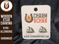 Thumbnail for Mountains Wood Stud Earrings - Lifestyle Fashion Earring - Stud Earring - Charm and Char