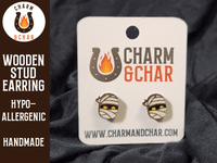 Thumbnail for Mummy Wood Stud Earrings - Halloween Fashion Earring - Stud Earring - Charm and Char