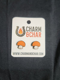 Thumbnail for Mushroom Wood Stud Earrings - Outdoors Fashion Earring - Stud Earring - Charm and Char