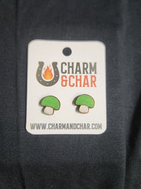 Thumbnail for Mushroom Wood Stud Earrings - Outdoors Fashion Earring - Stud Earring - Charm and Char