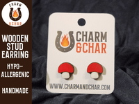 Thumbnail for Mushroom Wood Stud Earrings - Outdoors Fashion Earring - Stud Earring - Charm and Char