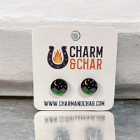 Thumbnail for Night Sky & Mountain Stud Earrings - Stud Earring - Charm and Char
