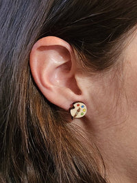 Thumbnail for Paint Palette Wood Stud Earrings - Back to School Fashion Earring - Stud Earring - Charm and Char