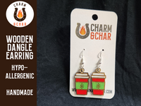 Thumbnail for Christmas Peppermint Coffee Dangle Earring - Christmas Fashion Earring
