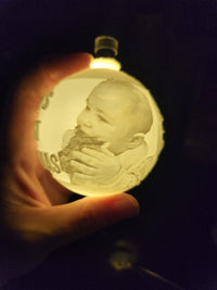 Thumbnail for Personalized 3D Printed Lithophane Ornament - Custom Photo Keepsake - 3D Print - Charm and Char