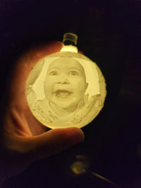 Thumbnail for Personalized 3D Printed Lithophane Ornament - Custom Photo Keepsake - 3D Print - Charm and Char