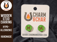 Thumbnail for Pisces Wood Stud Earrings - Zodiac Fashion Earring - Stud Earring - Charm and Char