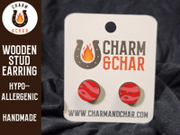 Thumbnail for Planet Wood Stud Earrings - Astronomy Fashion Earring - Stud Earring - Charm and Char
