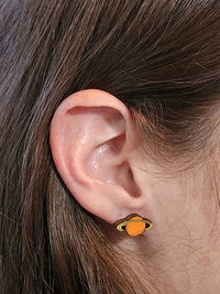 Thumbnail for Planet Wood Stud Earrings - Astronomy Fashion Earring - Stud Earring - Charm and Char