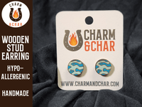 Thumbnail for Planet Wood Stud Earrings - Astronomy Fashion Earring - Stud Earring - Charm and Char