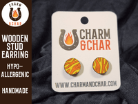 Thumbnail for Planet Wood Stud Earrings - Astronomy Fashion Earring - Stud Earring - Charm and Char