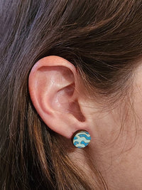 Thumbnail for Planet Wood Stud Earrings - Astronomy Fashion Earring - Stud Earring - Charm and Char