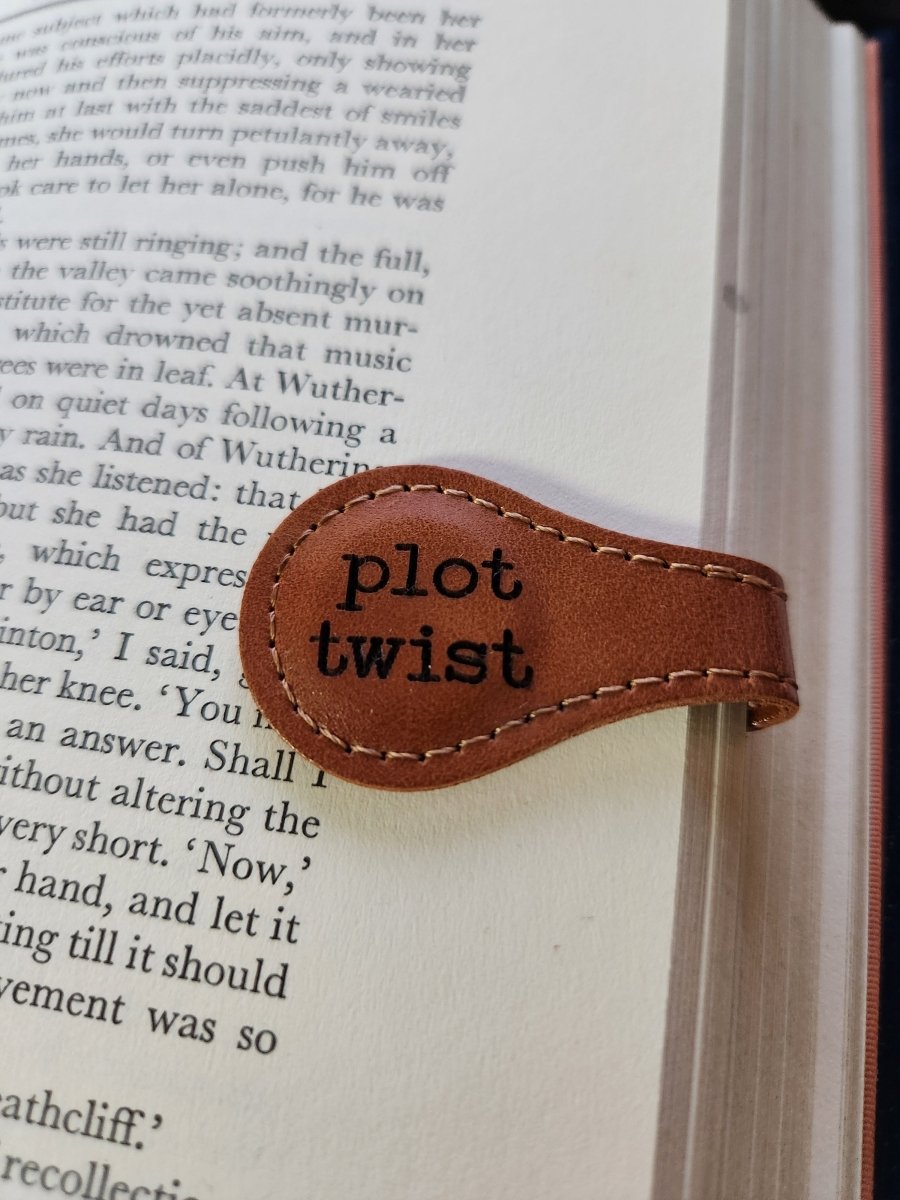 Plot Twist Magnetic Leather Bookmark - Bookmark - Charm and Char