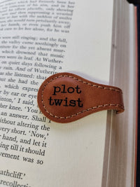 Thumbnail for Plot Twist Magnetic Leather Bookmark - Bookmark - Charm and Char