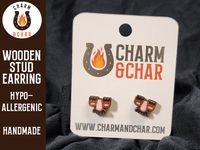 Thumbnail for Prank Moustache Face Wood Stud Earrings - Lifestyle Fashion Earring - Stud Earring - Charm and Char