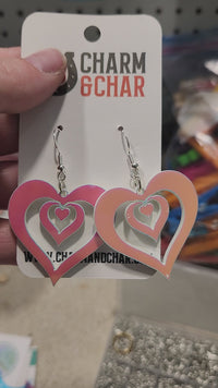Iridescent Interlocking Hearts Earrings