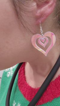 Iridescent Interlocking Hearts Earrings