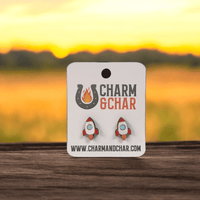 Thumbnail for Rocket Ship Wood Stud Earrings - Stud Earring - Charm and Char