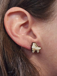 Thumbnail for Roller Skates Wood Stud Earrings - Sports Fashion Earring - Stud Earring - Charm and Char