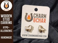 Thumbnail for Roller Skates Wood Stud Earrings - Sports Fashion Earring - Stud Earring - Charm and Char