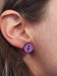Thumbnail for Sagittarius Wood Stud Earrings - Zodiac Fashion Earring - Stud Earring - Charm and Char