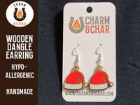 Thumbnail for Santa Hat Wood Dangle Earrings - Christmas Fashion Earring