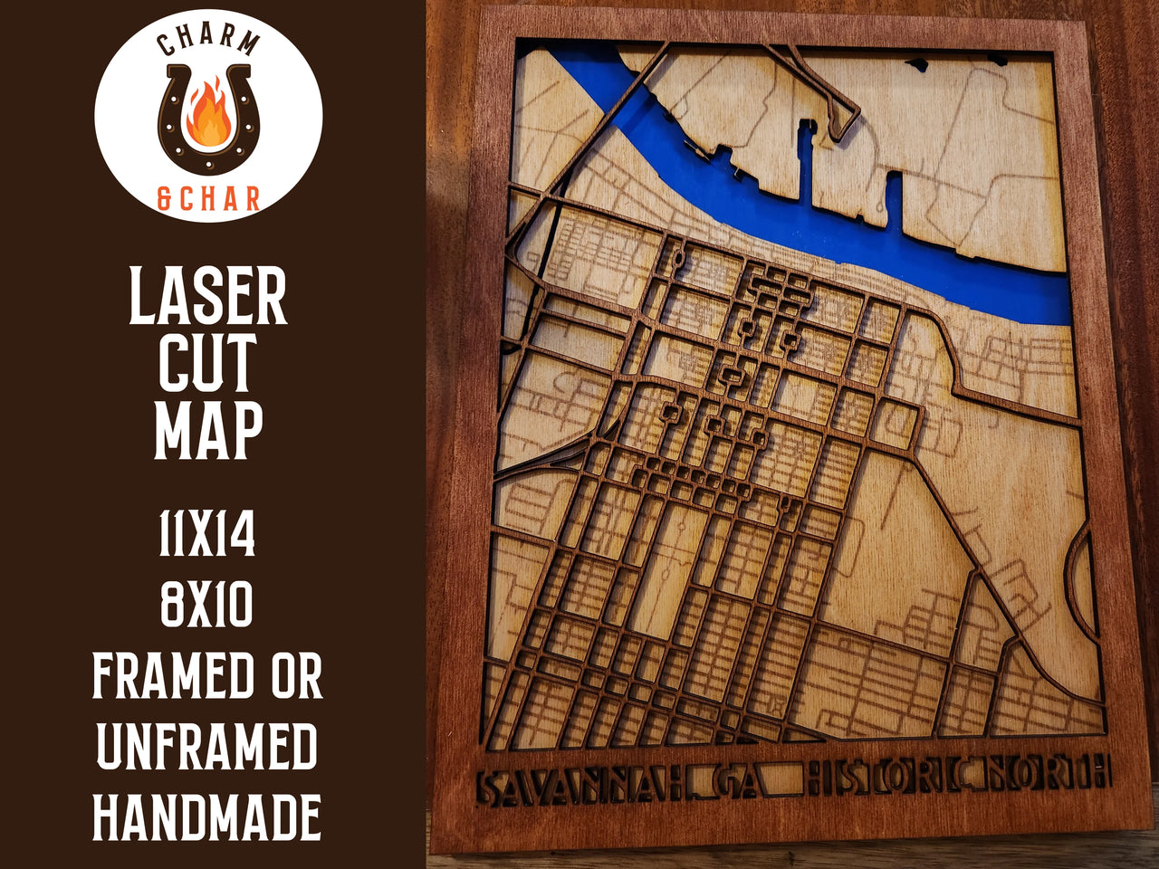 Custom Location Wood Laser Map - Handcrafted Wood Map - Housewarming Gift